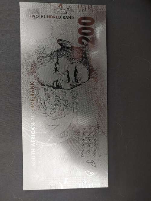 R200 Silver 99.9% Certificate of Authenticity Banknote.