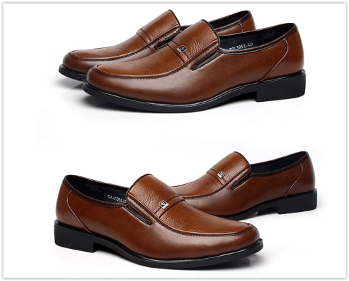 Men Shoes Oxford Leather Business Brown Colour Shoes Flats Pointed Toe free shipping