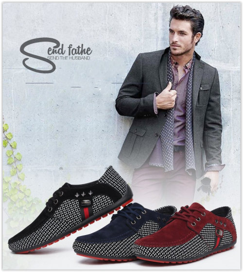 Men Breathable Lace Up Shoes Business Fashion Flats Crazy R349