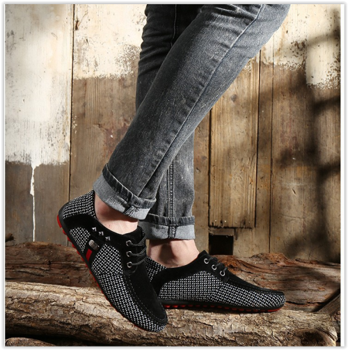 Men Breathable Lace Up Shoes Business Fashion Flats Crazy R349