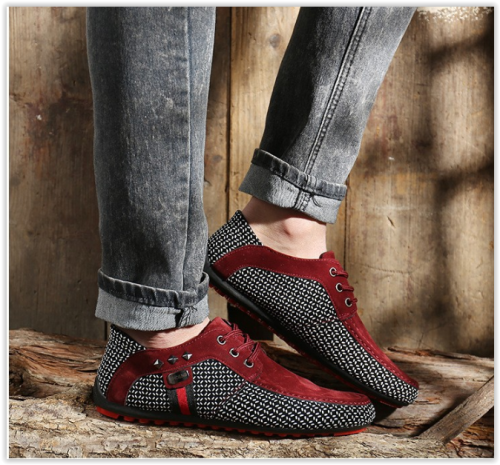 Men Breathable Lace Up Shoes Business Fashion Flats Crazy R349
