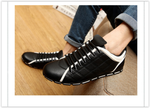 Men Casual PU Leather Flat Shoes Sport Shoes Loafers Walking Shoes Crazy R330
