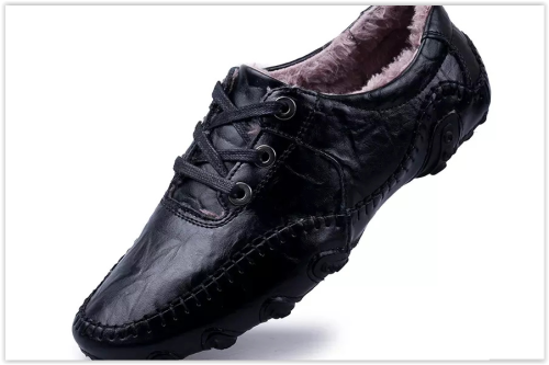 Men Shoes Hot Sale Genuine Leather Winter Fur Shoes HOT R599