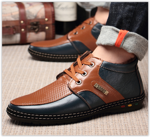 Genuine Leather Men Shoes Male Luxury Winter 2018 Fashion  MAD R550 free shipping