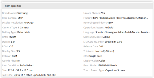 Unboxed Original Unlocked Samsung Galaxy ACE S5830 Mobile Phone 3G Wifi GPS 5MP Camera Cell MAD R650