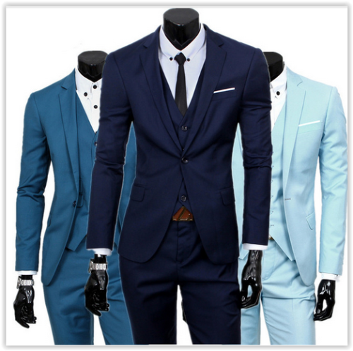 Men Jacket&Pants&Tie Light Grey Suits Jacket Pants Formal Dress Men Suit Set men wedding MAD R799