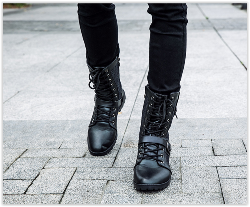Men Boots Male Man Military Mid Calf Four Seasons Fashion Footwear Crazy R500