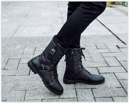 Men Boots Male Man Military Mid Calf Four Seasons Fashion Footwear Crazy R500