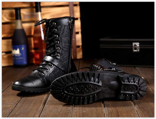 Men Boots Male Man Military Mid Calf Four Seasons Fashion Footwear Crazy R500