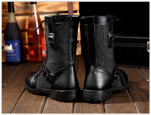 Men Boots Male Man Military Mid Calf Four Seasons Fashion Footwear Crazy R500