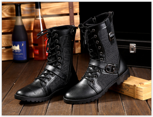 Men Boots Male Man Military Mid Calf Four Seasons Fashion Footwear Crazy R500