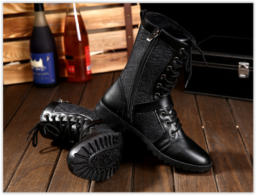 Men Boots Male Man Military Mid Calf Four Seasons Fashion Footwear Crazy R500