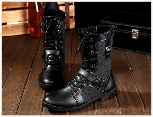 Men Boots Male Man Military Mid Calf Four Seasons Fashion Footwear Crazy R500