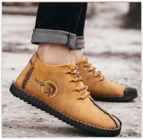 Men Genuine Leather  Gorgeus Winter Fur Boots Shoes Lace Up Breathable Soft Male Waterproof MAD R400
