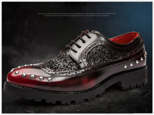 Men PU Leather Business Shoes Italian Pointed Toe Oxford Office Male High Quality MAD R499