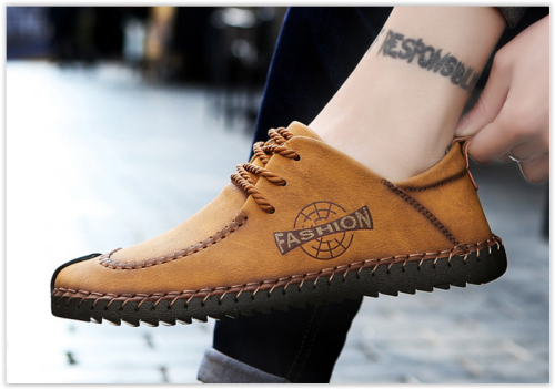 Limited Time Offer Men Genuine Leather Shoes Breathable Lace Up Business Fashion Male Flats MAD R499