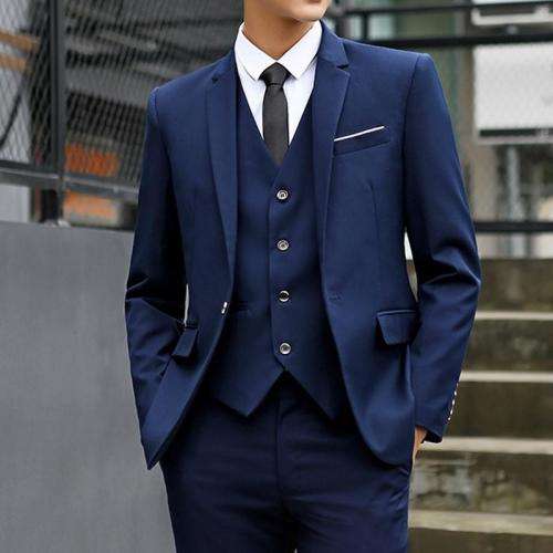 "Limited Time Offer" 2019Men Fashion Business Suit Wedding Dress,3Pieces Suit-Vest-Trousers MAD R599