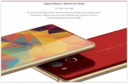 BLUBOO D5 PRO Smartphone 5.5" display 3GB 32GB MTK6737 Quad-core Android 7.0 2700mAh 13MPfingerprint