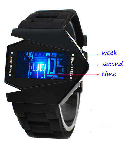 Mens Digital Sport Led Alarm Quartz New Light Digital Sports Silicone Fashion LED Wrist Men's Boy's