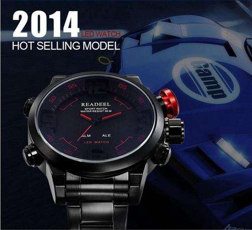 READEEL Sports Watches Analog and Digital Led Full Steel Military Waterproof