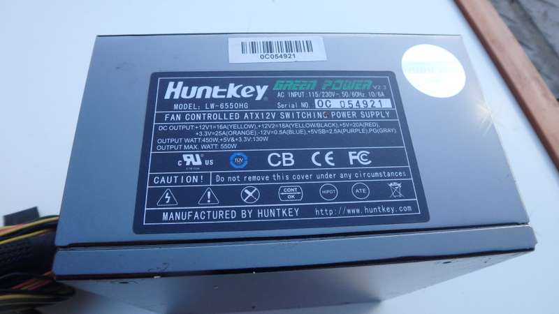 Huntkey Green Power 550W Power Supply Unit PSU