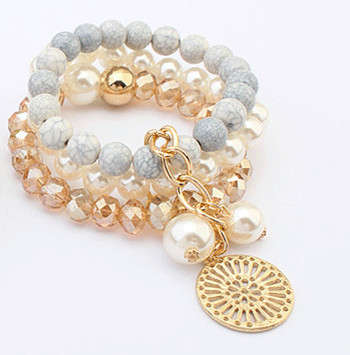 Bohemian sweet beaded bracelet European and American fashion atmosphere disc multi-layer bracelet
