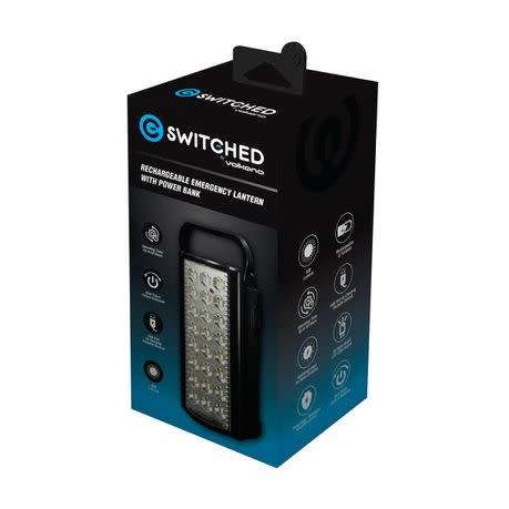 Switched - Rechargeable Emergency Lantern with Power Bank - Black
