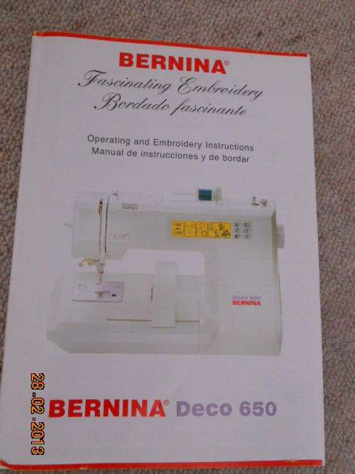 deco 650 embroidery machine USER MANUAL