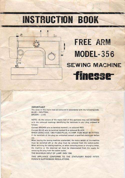 USER MANUAL FOR  JANOME 356