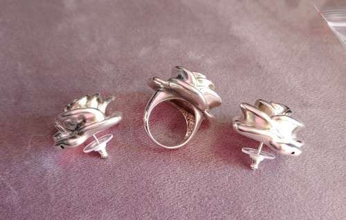 Silver 925 Bulky Ring/Earrings set (Free shipping in SA)