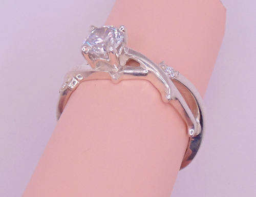 CZ and Moissanite ring