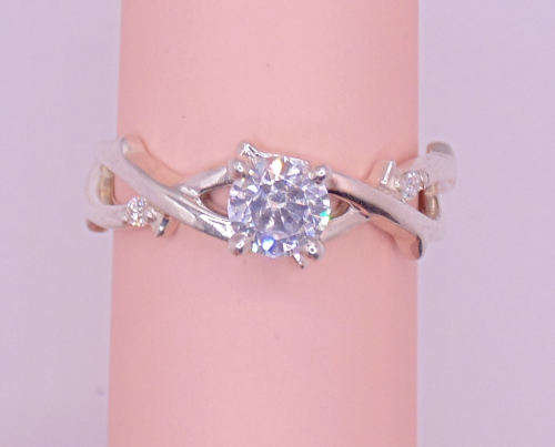 CZ and Moissanite ring