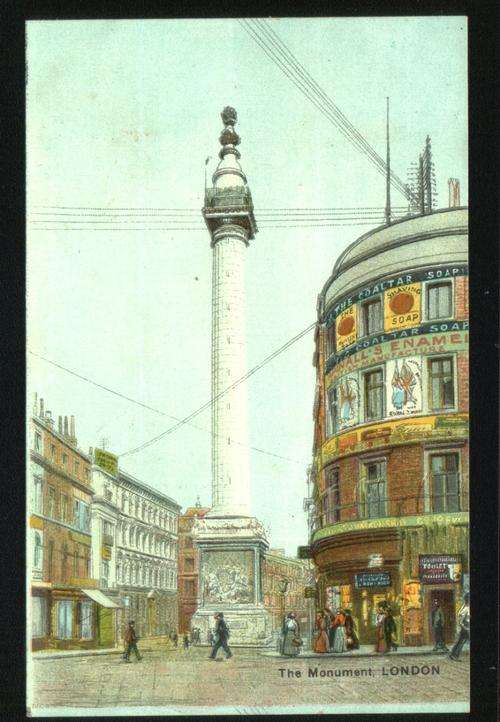 Postcard - The Monument, London.  Circa 1910  As scan.