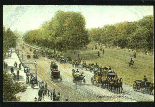 Postcard - Rotten Row, London.  Circa 1910  As scan.