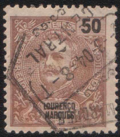 Lourenco Marques, 1898 Carlos 50r brown,  used,  as images and description