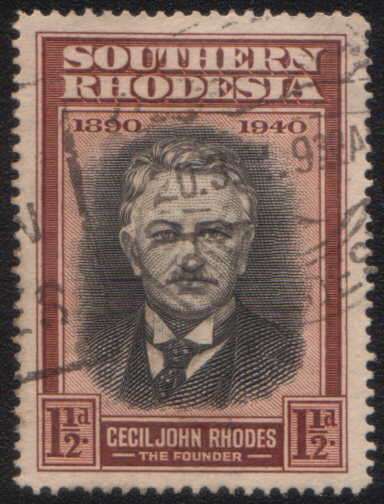 Southern Rhodesia - 1940 - 1 1/2d brown and black. Used. As description images.