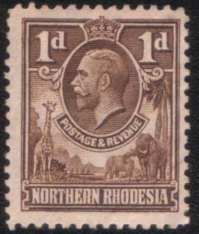 Northern Rhodesia - 1925 - 1d brown. Used. As description images.