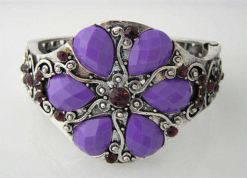 PRINCESS COLLECTION VINTAGE STYLE FLORAL BANGLE CUFF