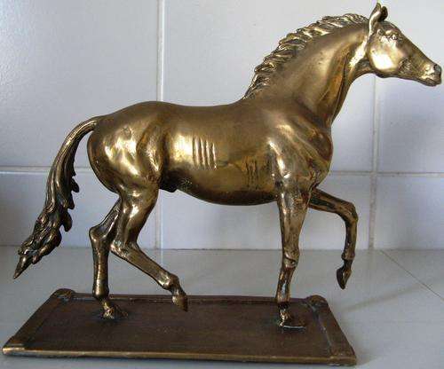 BRASS STALLION STATUE