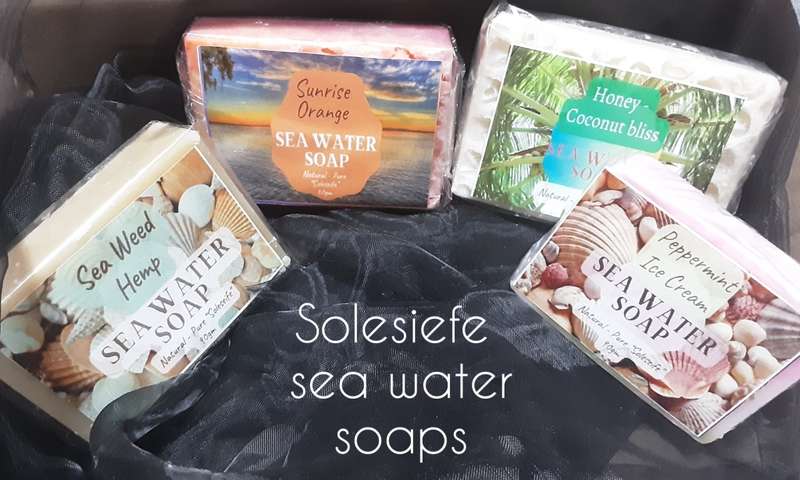 Set of 4 (four) Soaps - hand made - all Natural oils - No Preservatives - Sea Water Soap (Soleseife)