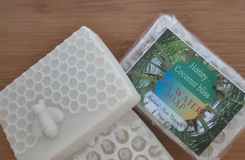 Set of 4 (four) Soaps - hand made - all Natural oils - No Preservatives - Sea Water Soap (Soleseife)
