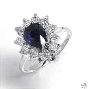 **R7500** EXQUISITE White Gold Sapphire Ring