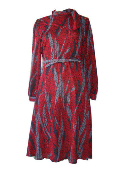 Vintage Red and Grey Dress