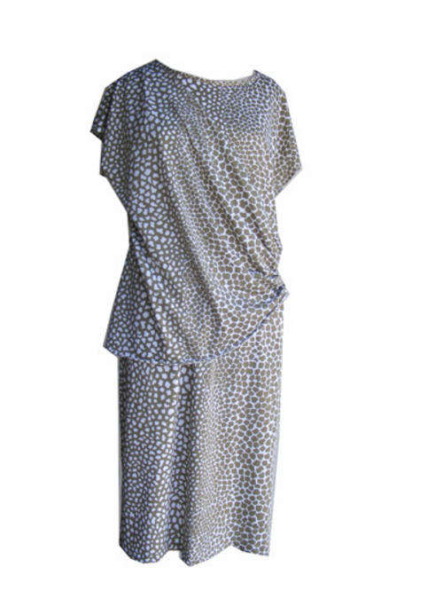 Vintage Khaki Giraffe Print Dress