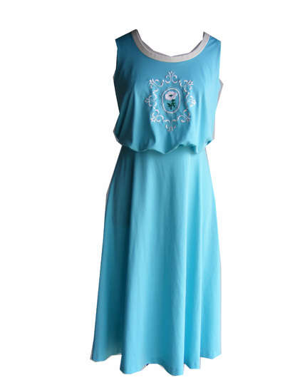 Vintage Blue Flower Detail Dress