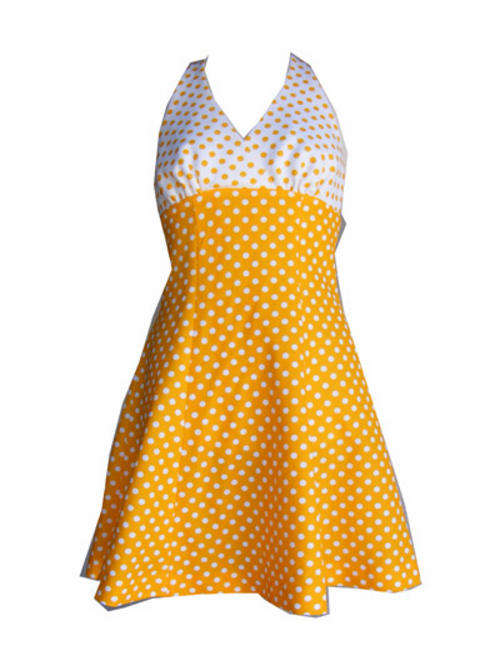Vintage Yellow Polka Dot Halter Neck