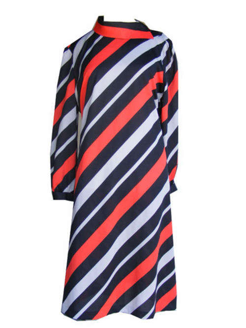 Vintage Red, Grey and BLack Dress