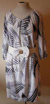 1980's Vintage Black and White Pattern dress