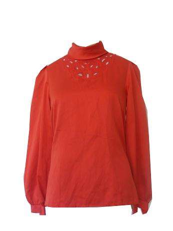Vintage Red Cut out Blouse