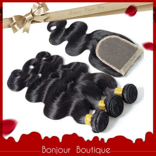Peruvian Hair,300g virgin body wave with a closure